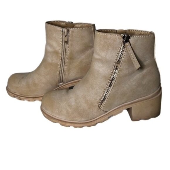 Jellypop Kids Girls Taylar Block Heel Booties Tan Size 3M - Picture 4 of 12